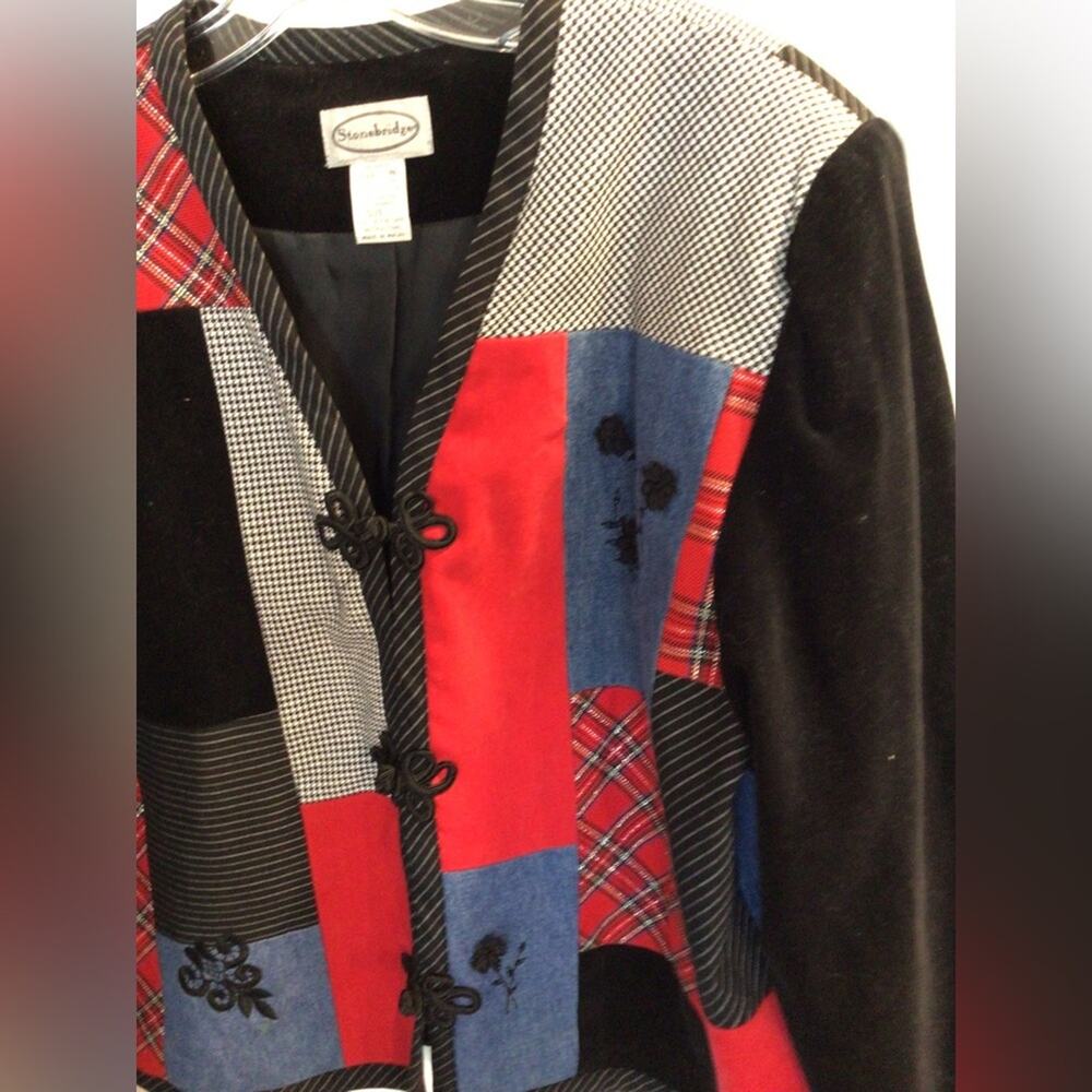 Vintage 90s Stonebridge Patchwork Jacket Shacket … - image 5